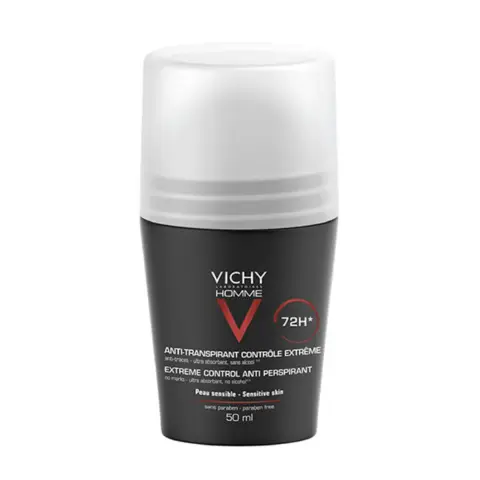 Vichy Homme Black Anti-Perspirant 48H Men's Deodorant Roll-On 50ml