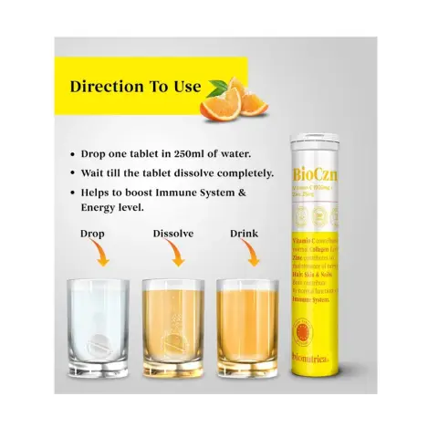 BioCzn Vitamin C 1000MG + Zinc Effervescent Tablet 20 Tablets thumbnail 4