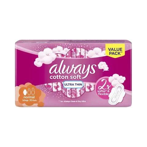 Always Ultra Thin Normal Soft Sanitary Pads with Wings 20s thumbnail 1