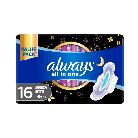 Always Ultra All In One Night Extra Long Sanitary Pads 16s thumbnail 1