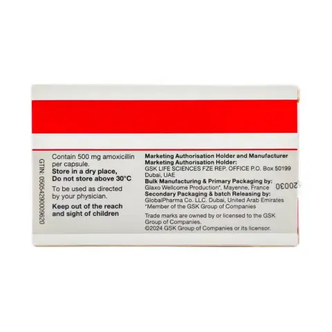 Amoxil 500mg Capsules 20s thumbnail 2