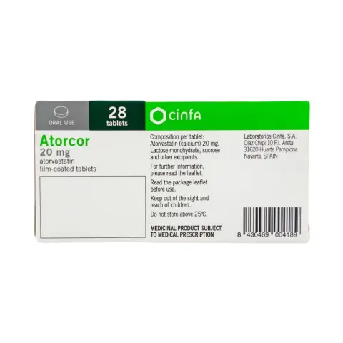 Atorcor 20mg Tablets 28s thumbnail 2