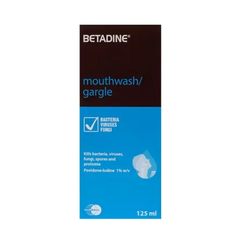 Betadine Povidone-Iodine Antiseptic Gargle & Mouthwash 125ml