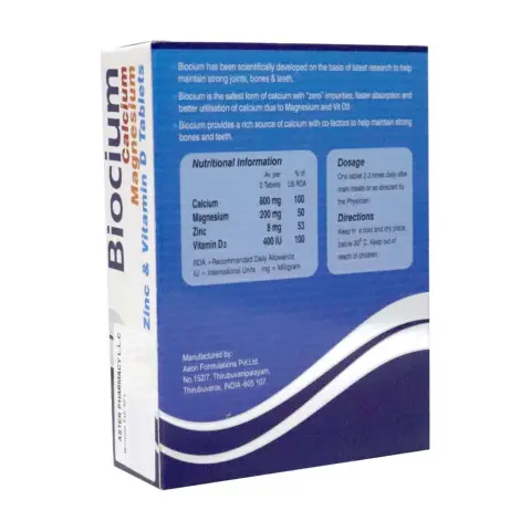 Biocium Calcium & Vitamin D Bone Strength Support Tablets 30s thumbnail 3