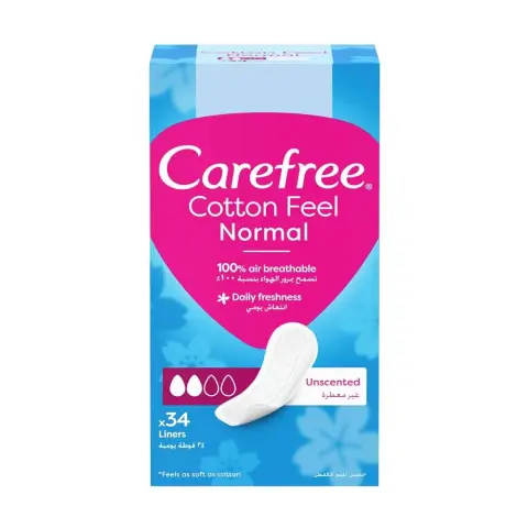Carefree Cotton Pantyline Breathable Unscented 34 PC thumbnail 1