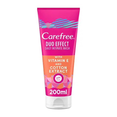 Carefree Duo Effect Vitamin E & Cotton Daily Intimate Hygiene Wash 200ml thumbnail 1