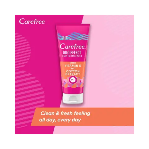 Carefree Duo Effect Vitamin E & Cotton Daily Intimate Hygiene Wash 200ml thumbnail 2