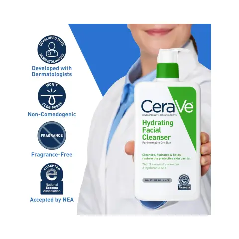 CeraVe Hydrating Gentle Facial Cleanser for Normal to Dry Skin 473ml thumbnail 3