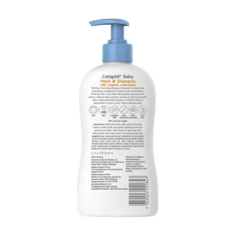 Cetaphil Baby Calendula Gentle Hair & Body Wash with Pump 400ml thumbnail 2