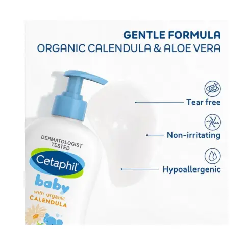 Cetaphil Baby Calendula Gentle Hair & Body Wash with Pump 400ml thumbnail 3