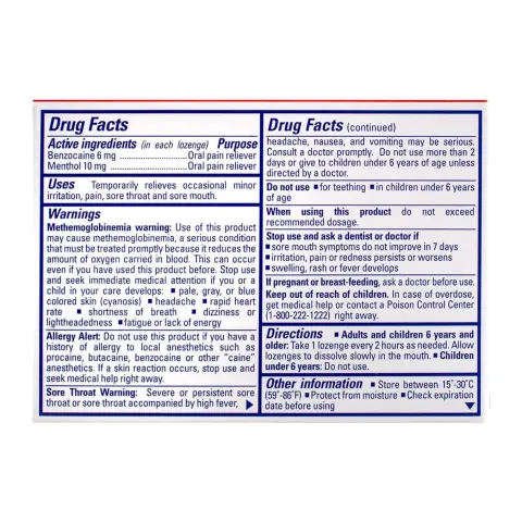Chloraseptic Cherry Lozenges 18s thumbnail 2