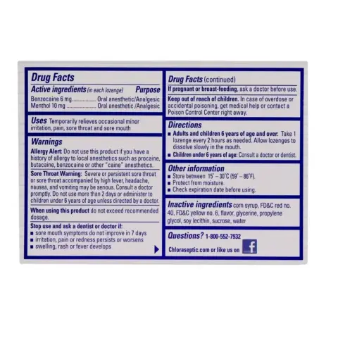 Chloraseptic Citrus Triple Action Lozenges 18s thumbnail 2