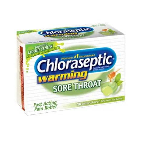 Chloraseptic Warming Green Tea & Honey Lozenges 18s thumbnail 1