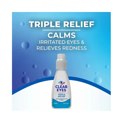 Clear Eyes Triple Action Eye Drops 15ml thumbnail 2