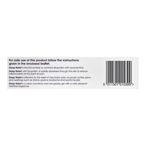 Deep Relief Dual Action Ibuprofen & Levomenthol Pain Relief Gel 100g thumbnail 2