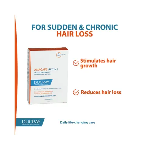 Ducray Anacaps Activ+ Anti Hair Loss & Scalp Vitality Capsules 30s thumbnail 2