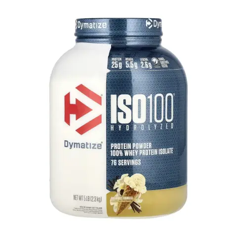 Dymatize Iso 100 Gourmet VanillaWhey Protein 5Lb thumbnail 1