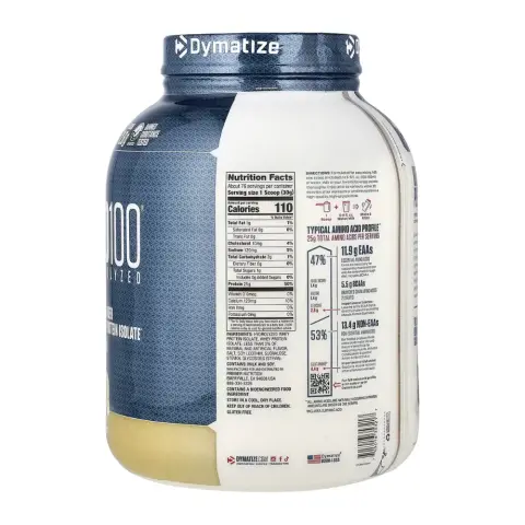 Dymatize Iso 100 Gourmet VanillaWhey Protein 5Lb thumbnail 2