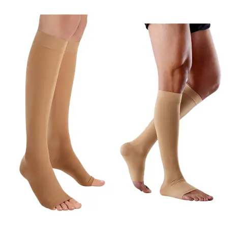 Futuro 71033 Firm Compression Knee High Open-Toe Stockings Beige Medium thumbnail 4