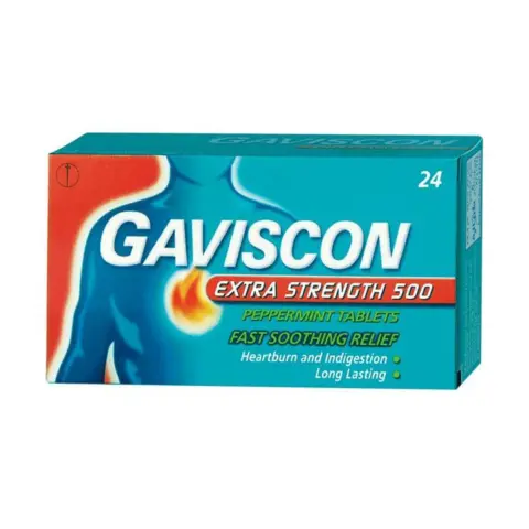 Gaviscon Extra Strength Peppermint 24s thumbnail 1