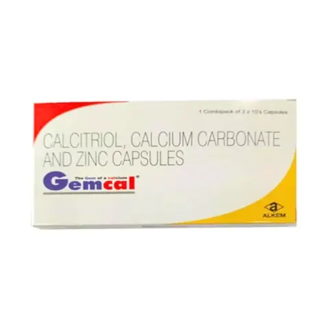 Gemcal Calcium, Vitamin D3 & Zinc Bone & Muscle Support Capsules 30s