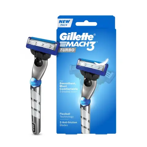 Gillette Mach3 Turbo Razor 2 Blade thumbnail 1