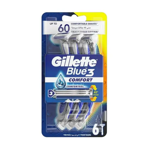 Gillette Blue3 Comfort Men's Disposable Razors – Pack of 6 thumbnail 1