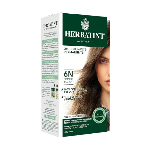 Herbatint 6N Dark Blonde Permanent Herbal Hair Colour Gel 150mL thumbnail 1