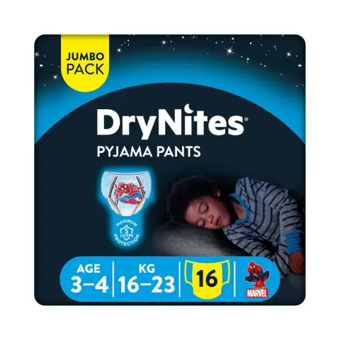 Huggies Kc547 Drynites 3-4 Years Jumbo Boy 16S thumbnail 1