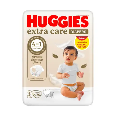 Huggies Kc718 Extra Care Value Pack Size 3 Diapers 76S thumbnail 1