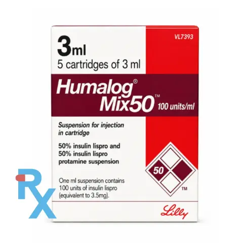 Humalog Mix 50 100U/ml Cartridges 5s thumbnail 1