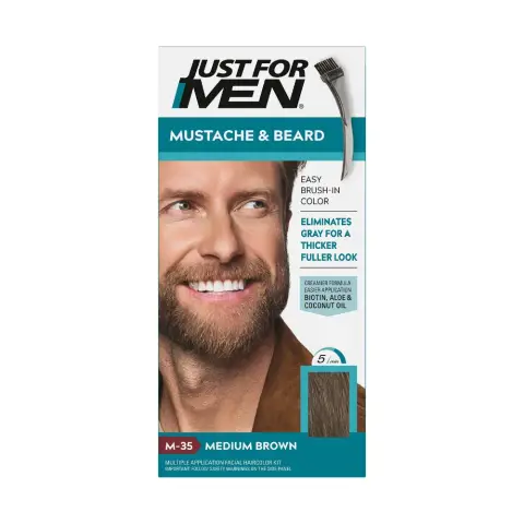 Just For Men Moustache And Beard Medium Brown Color thumbnail 1