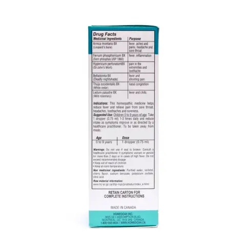 Homeocan Kids 0-9 Pain & Fever Drops 25mL thumbnail 3