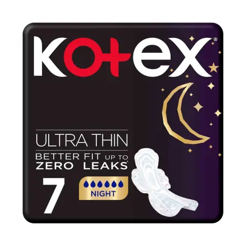 Kotex Ultra Thin Night Time Sanitary Pads with Wings 7s thumbnail 1