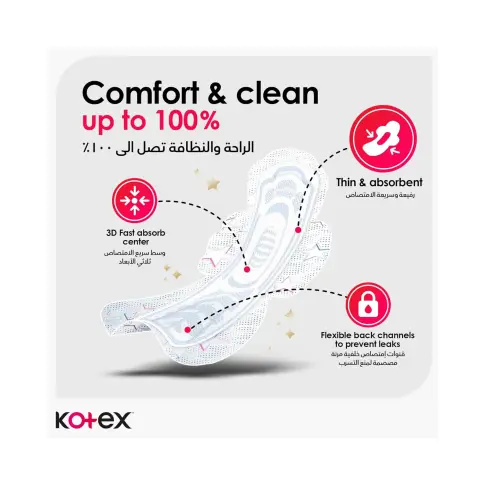 Kotex Ultra Thin Night Time Sanitary Pads with Wings 7s thumbnail 3
