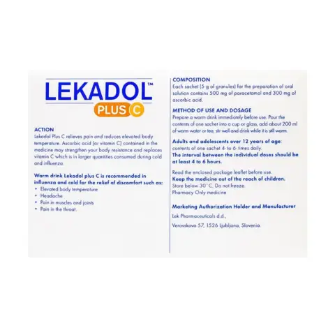 Lekadol Plus C 500mg/300mg Sachets 20s thumbnail 2