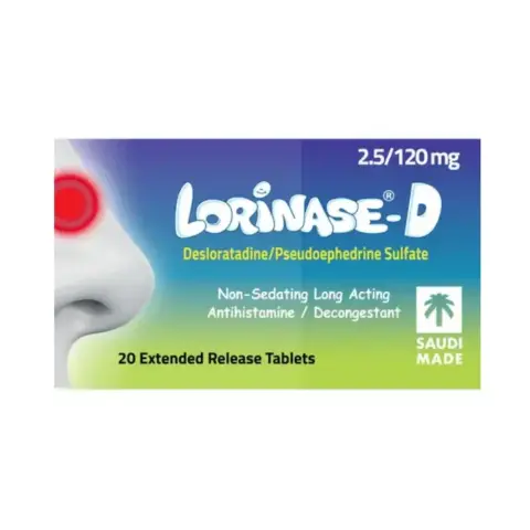 Lorinase-D 2.5/120mg 20 Tablets thumbnail 1