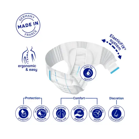 Molicare Premium Elastic Adult Diaper, Slip diapers for adult incontinence, Unisex, Medium, 6 Drops, 30pcs/pack thumbnail 3