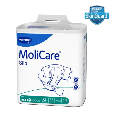 Molicare Extra Adult Diaper Slip, Slip diapers for adult incontinence, Unisex, Extra Large, 5 drops, 14 pieces / pack thumbnail 1