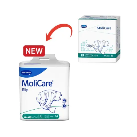 Molicare Extra Adult Diaper Slip, Slip diapers for adult incontinence, Unisex, Extra Large, 5 drops, 14 pieces / pack thumbnail 2
