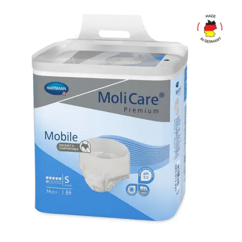Molicare Premium Mobile Adult Diaper Pants, Diapers pants for adult incontinence, Unisex, Small, size: 60-90 cm, 6 drops, 14 pieces / pack thumbnail 1