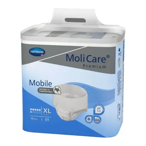 Molicare Premium Mobile Adult Diaper Pants, Diapers pants for adult incontinence, Unisex, Extra Large, 6 drops, 14 pieces / pack thumbnail 1