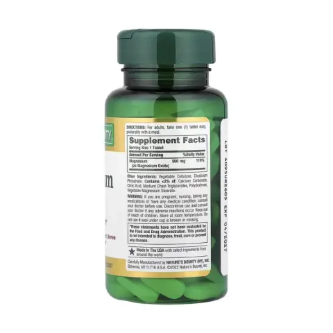 Natures Bounty Magnessium 500Mg Tablets 100S thumbnail 2