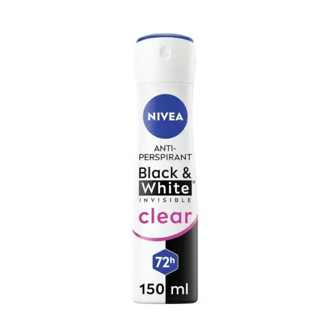 Nivea Black & White Invisible Antiperspirant Deodorant Spray for Women 150mL thumbnail 1