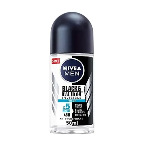 Nivea Nv300 Men Antiperspirant Roll-on for Men, Black & White Invisible Protection Fresh, 50mL thumbnail 1