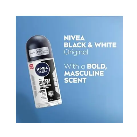 Nivea Nv300 Men Antiperspirant Roll-on for Men, Black & White Invisible Protection Fresh, 50mL thumbnail 2