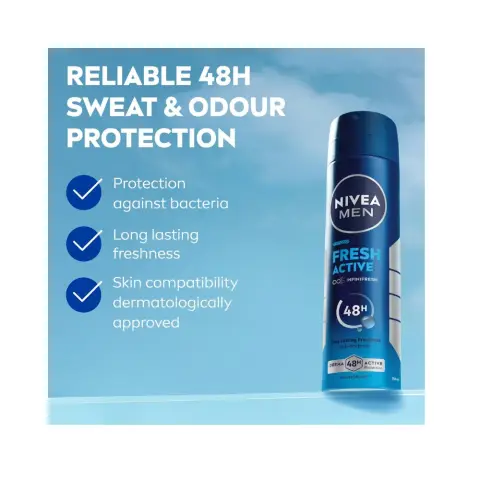 Nivea Nv323 Deo Spray Fresh Active Men 150mL thumbnail 2