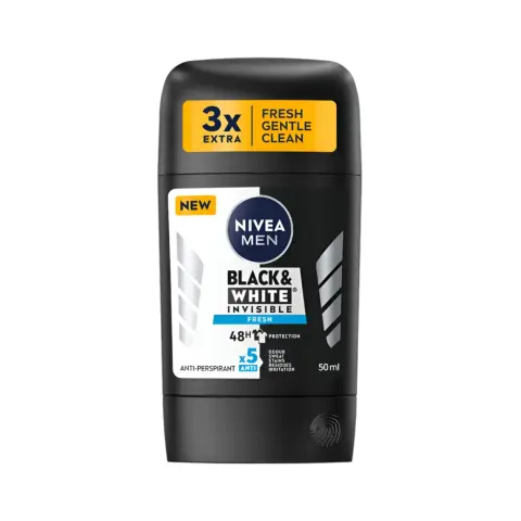Nivea Deo Stick Black White Invisible For Men 50mL thumbnail 1