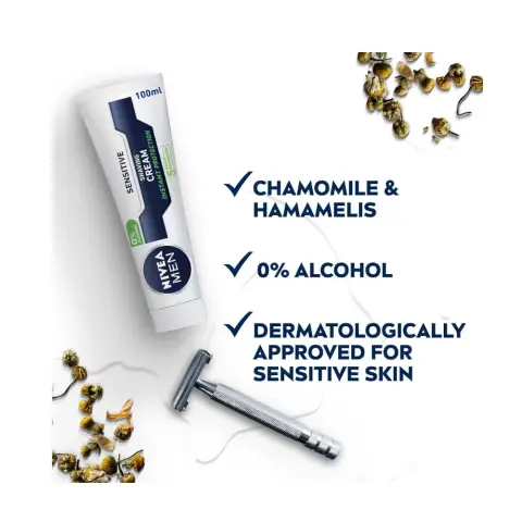 Nivea Sensitive Shaving Cream 100mL thumbnail 3