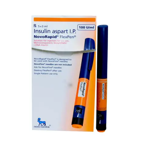NovoRapid FlexPen Insulin Aspart 100U/ml Rapid-Acting Insulin 3ml 5s thumbnail 1